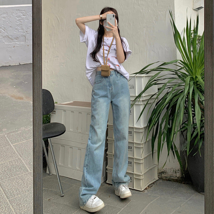 jeans for women 2025 autumn new high waist slim khaki small narrow version drape wide leg pants