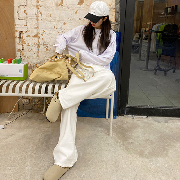 jeans for women 2025 autumn new high waist slim khaki small narrow version drape wide leg pants