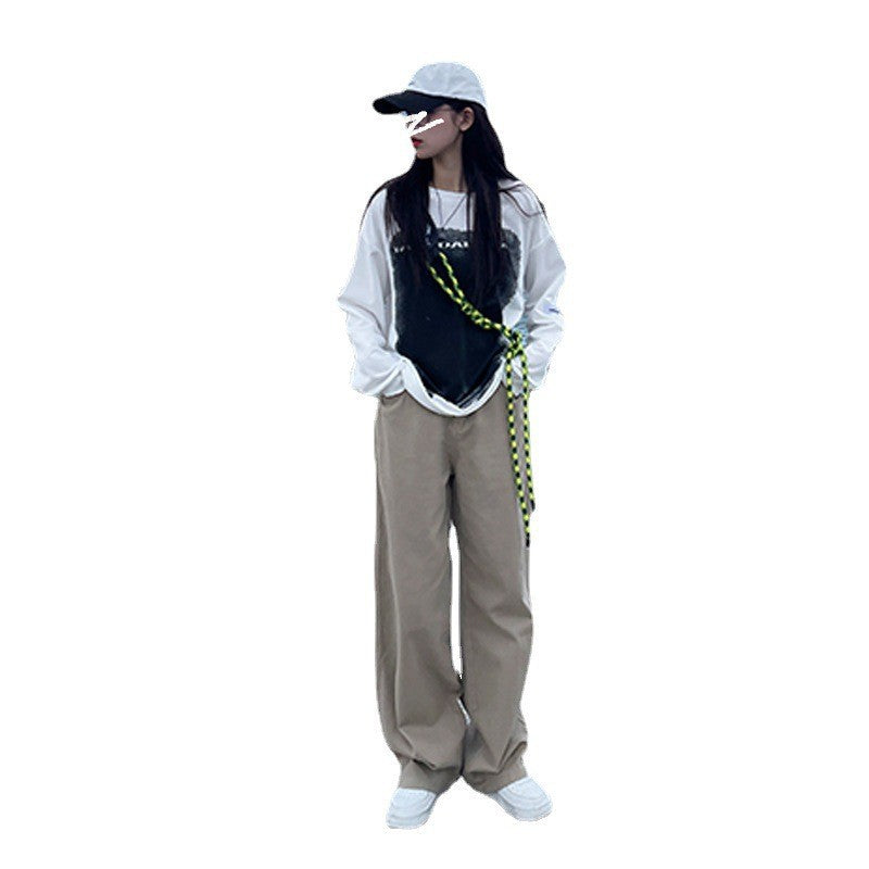 jeans for women 2025 autumn new high waist slim khaki small narrow version drape wide leg pants